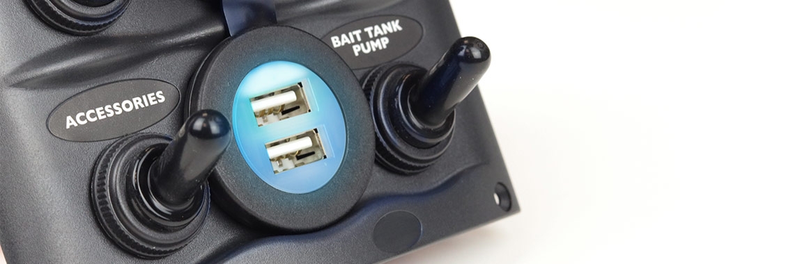 BEP 5-Way Waterproof Switch Panel with Dual USB