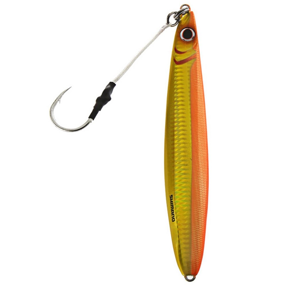 Shimano Butterfly Flat-Side Mechanical Jig Orange Gold 280g 9/0