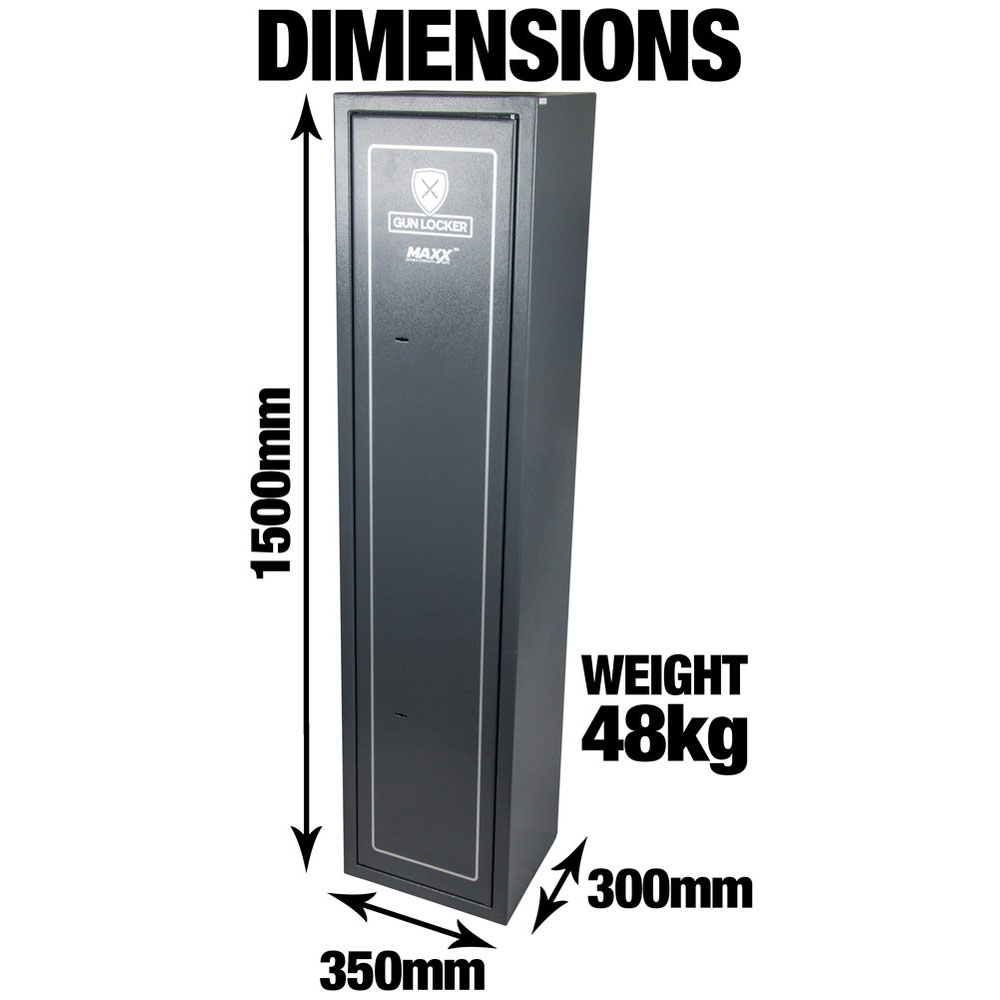 Gun Locker Maxx Double Strength Cat A 7 Gun Safe 1500 x 350 x 300mm