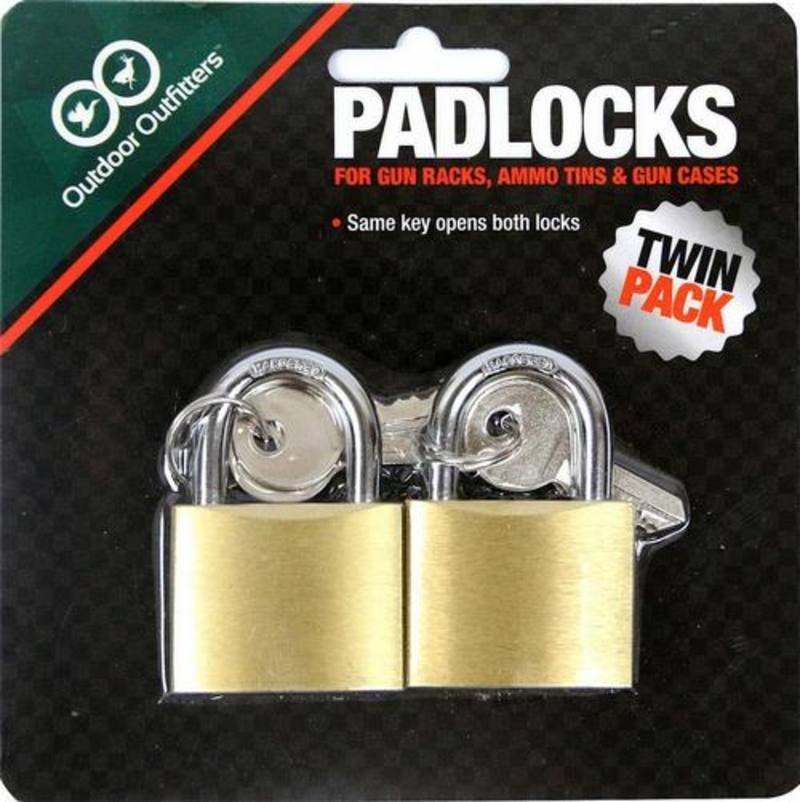 Outdoor Outfitters Brass Padlock 2 Pack for Hard Case Ammo Tins Gun Racks