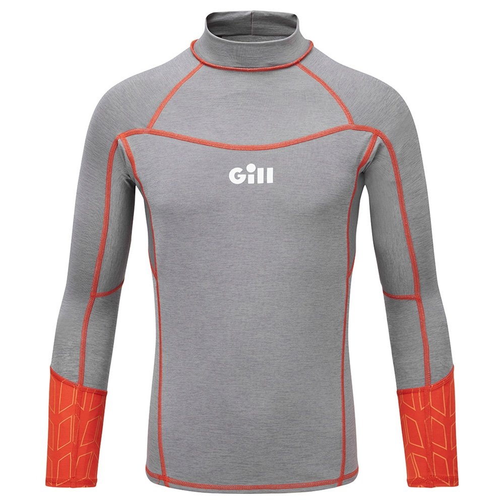 Gill Eco Pro Kids Long Sleeve Rash Vest UPF50+ Grey Melange Small