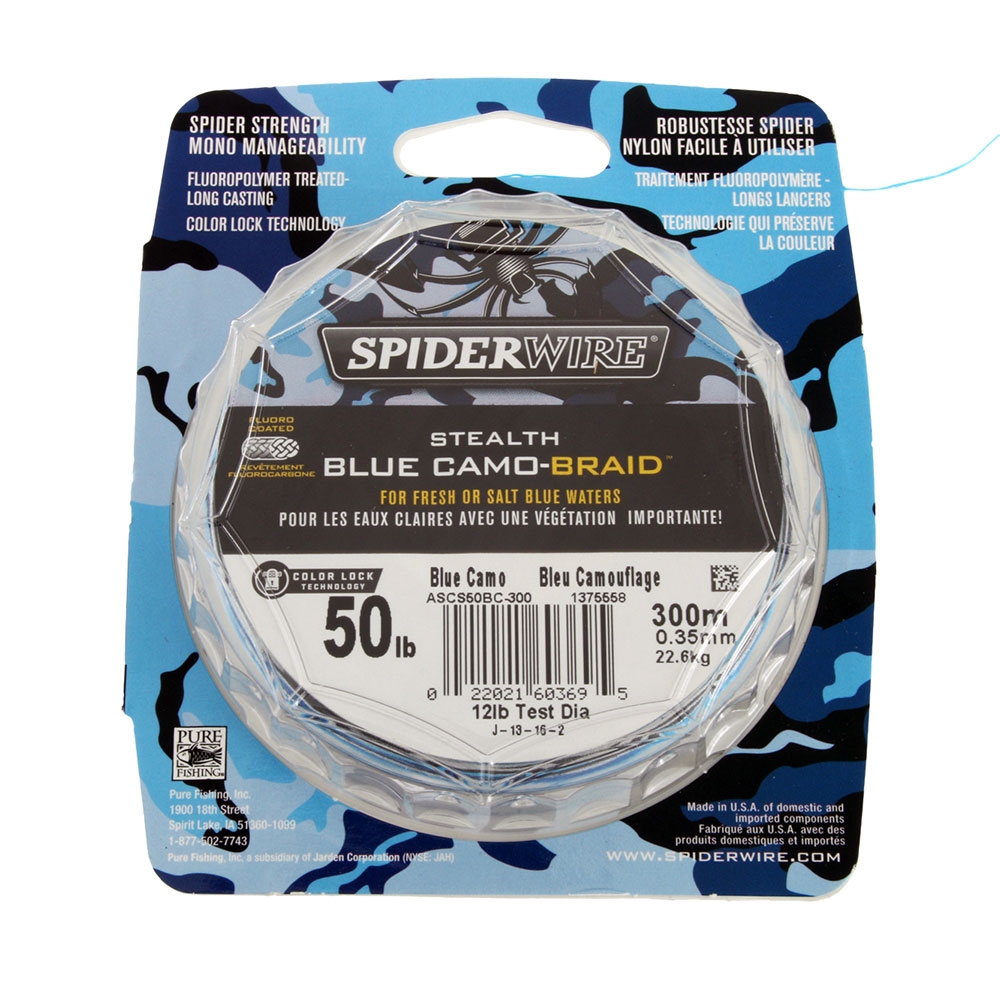 Spiderwire Stealth Blue Camo Braid 300m 50lb
