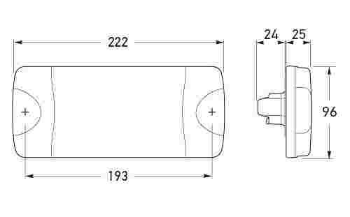 Hella Marine DuraLED Combi-S with Reverse Lamp DT Connector Night Light and HCS 24v