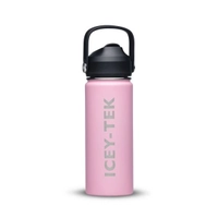 Icey-Tek Insulated Water Bottle with Straw Lid 530ml Pink  Thumbnail Icey-Tek Insulated Water Bottle with Straw Lid 530ml Pink