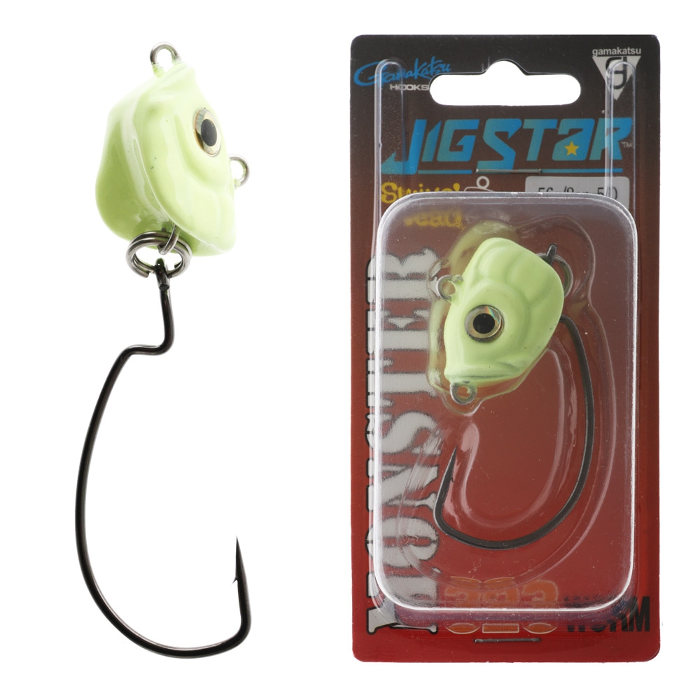 Jig Star Monster Swivel Jig Head Lumo Rigged 5/0 56g