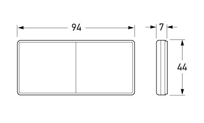 Hella Marine Retro Reflector 94 x 44mm Red Two bolt holes