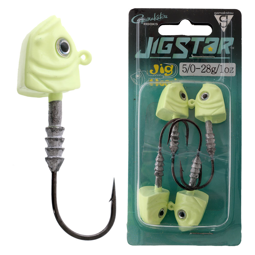 Jig Star Jig Heads Lumo 5/0 28g Qty 4