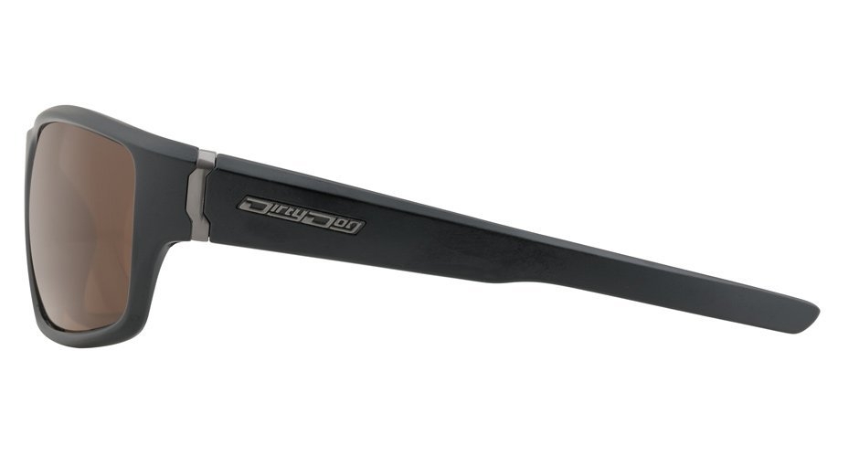 Dirty Dog Knox Polarised Sunglasses Satin Black Frame Brown Lens