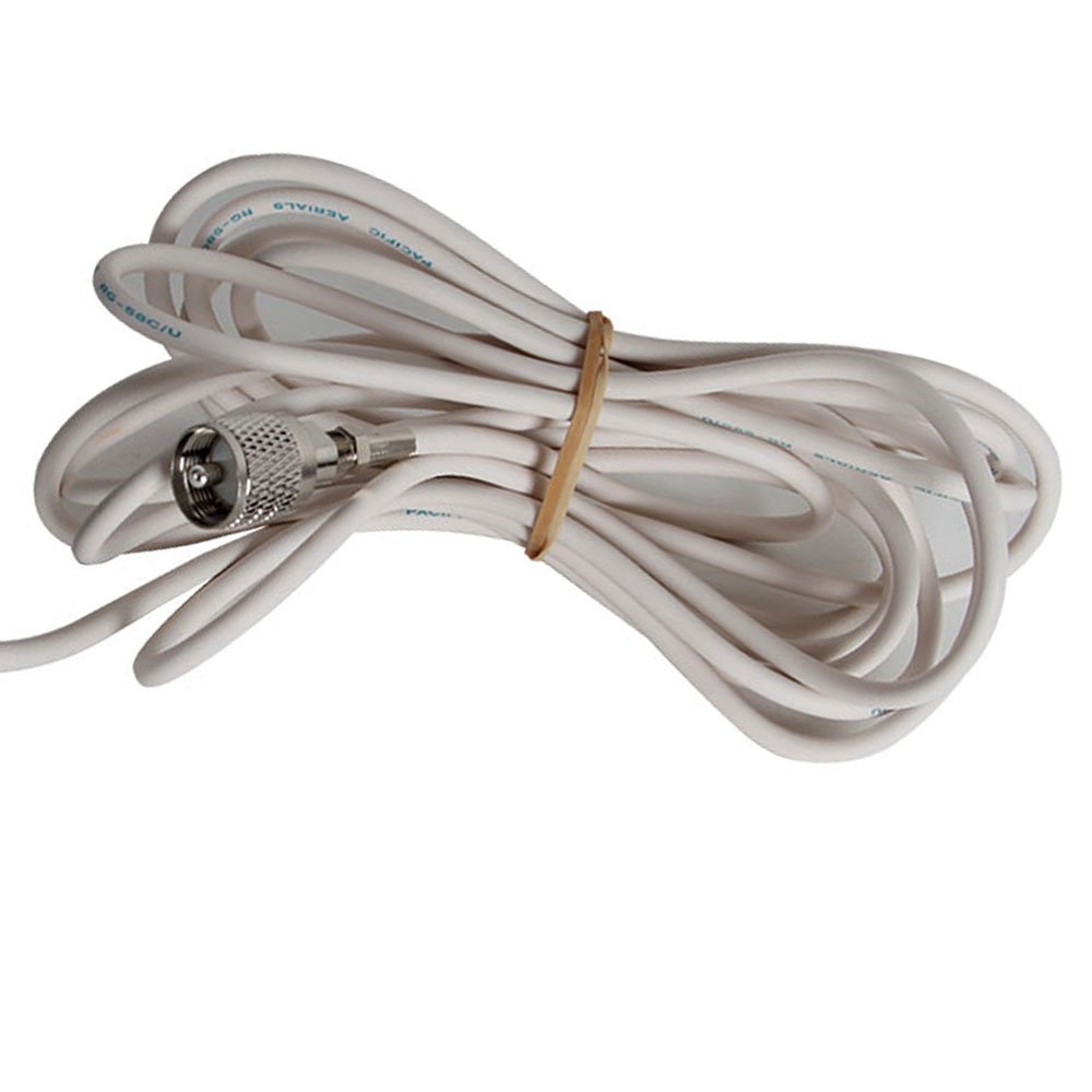 Pacific Aerials SeaMaster VHF Antenna with Base and Cable 1m White