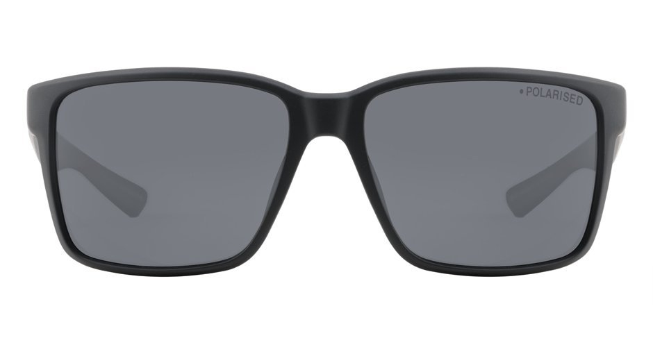 Dirty Dog Yolo Polarised Sunglasses Satin Black Frame Grey Lens
