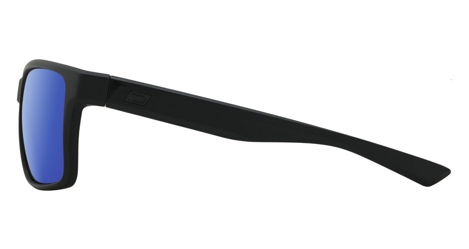 Dirty Dog Yolo Polarised Sunglasses Satin Black Frame Grey/Blue Mirror Lens