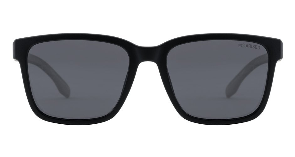Dirty Dog Moose Polarised Sunglasses Satin Black Frame Grey Lens