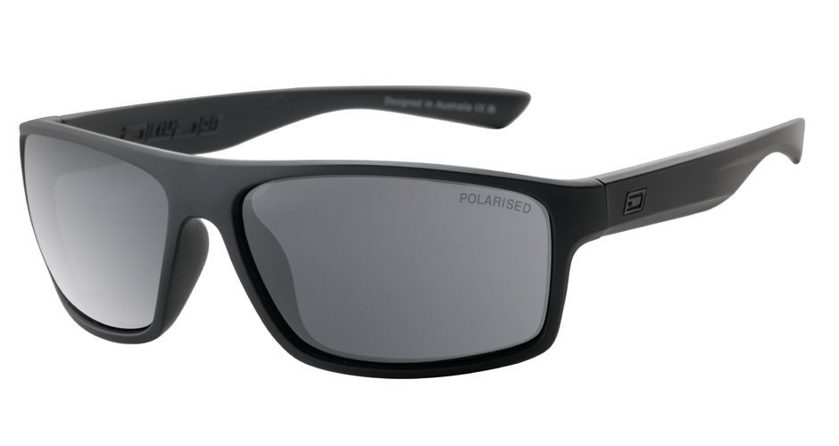 Dirty Dog Gonzo Polarised Sunglasses Satin Black Frame Grey Lens