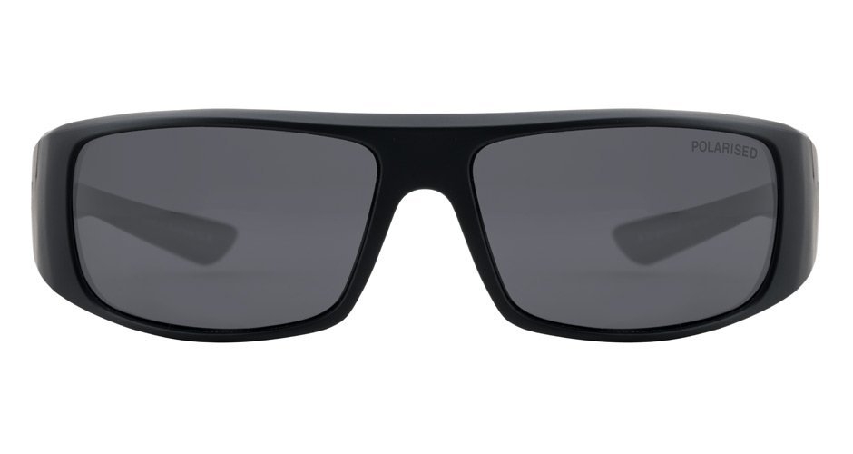 Dirty Dog Sharky Polarised Sunglasses Satin Black Frame Grey Lens