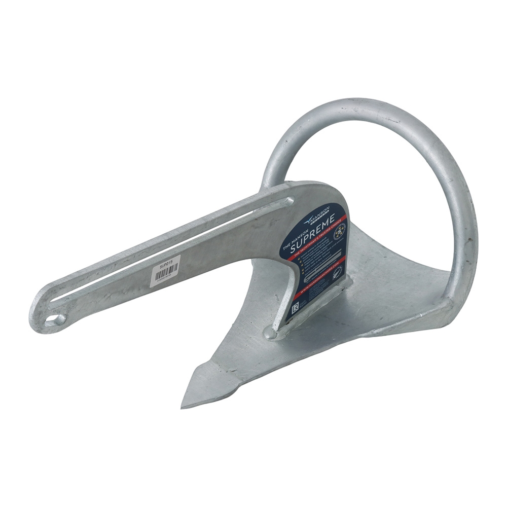 Manson Supreme Galvanised Anchor 15lb (6.8kg) - Suits 5.4-9.1m Boats