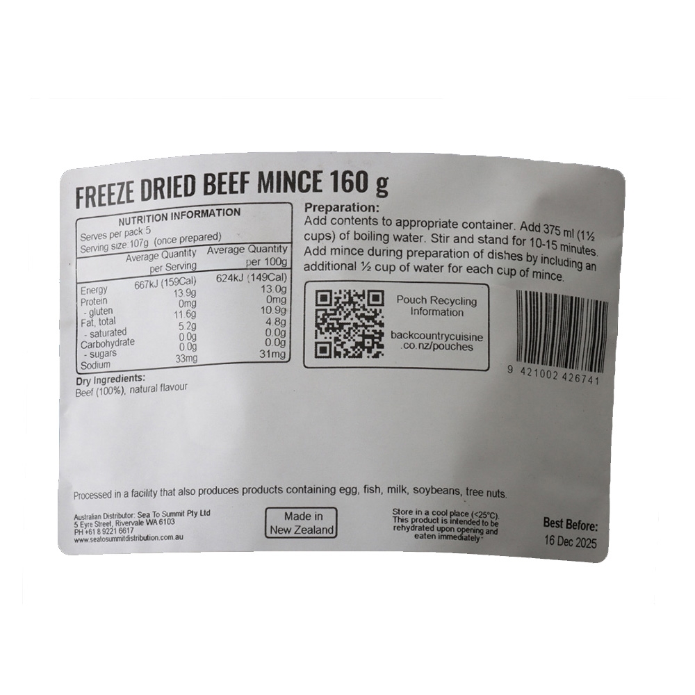 Back Country Cuisine Beef Mince 5 Serve