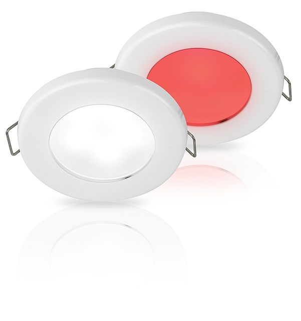 Hella Marine EuroLED 75 Downlight with Spring Clip White/Red/White Plastic Rim 12V DC