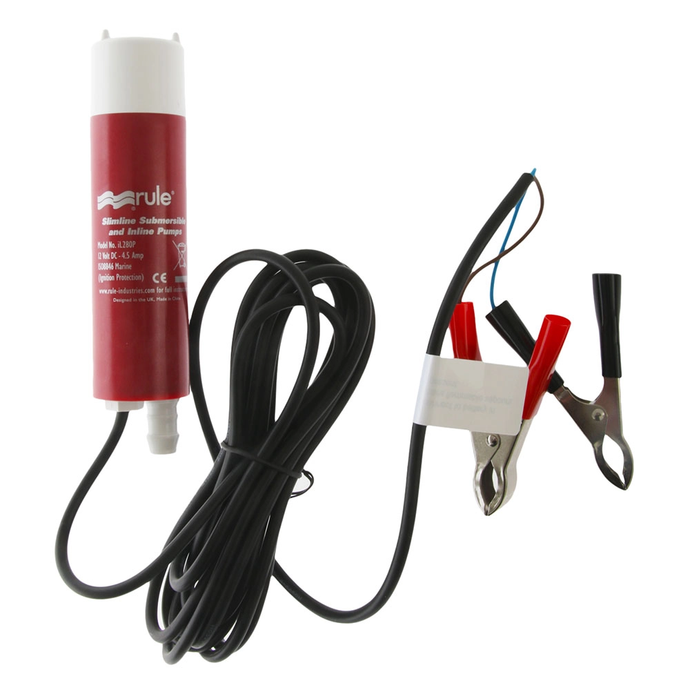 Rule 280+ Inline Sub Pump 12v 17LPM Red Rule 280+ Inline Sub Pump 12v 17LPM Red