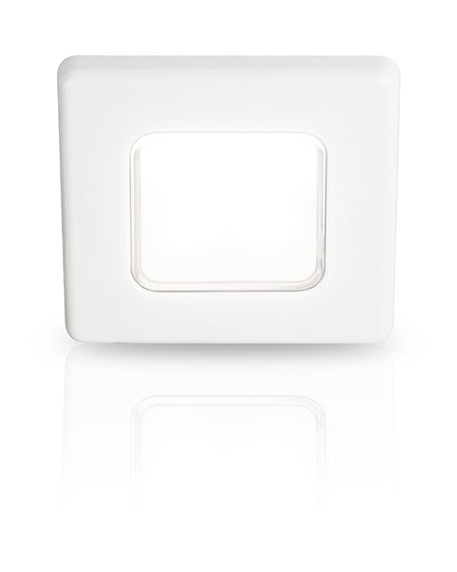 Hella Marine EuroLED 75 Square Downlight White/White Plastic Rim 24V DC
