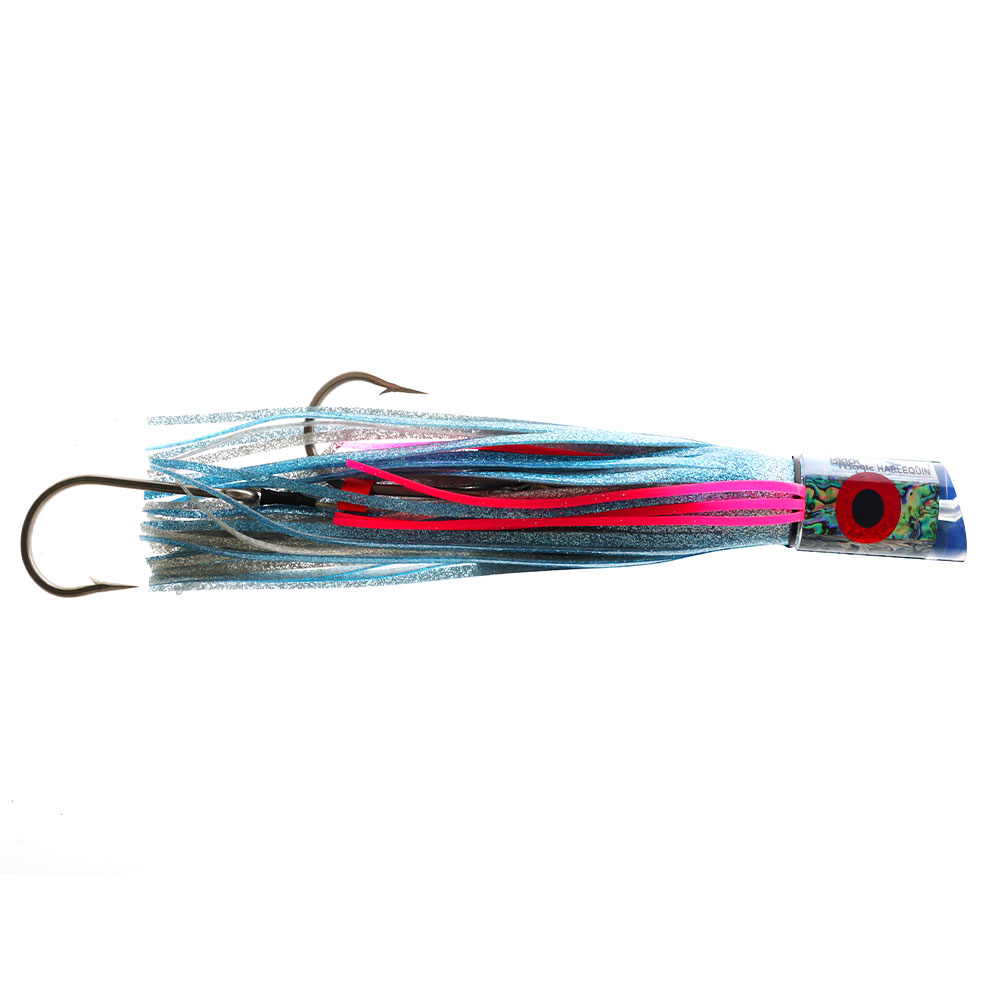 Black Magic Harlequin Lure Light Blue 340mm Silver Pink Rigged