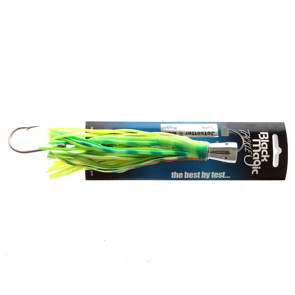 Black Magic Jetsetter Maxi Single Rigged Game Lure 177mm 7/0 Lumo