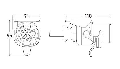 Hella Marine 7 Pole EBS Plug 12v Screw Terminals