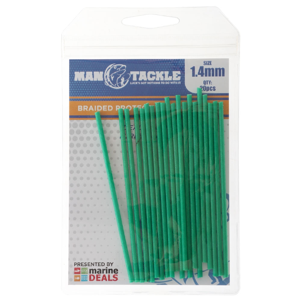ManTackle Braided Protective Rigging Tube 1.4mm Green Qty 20