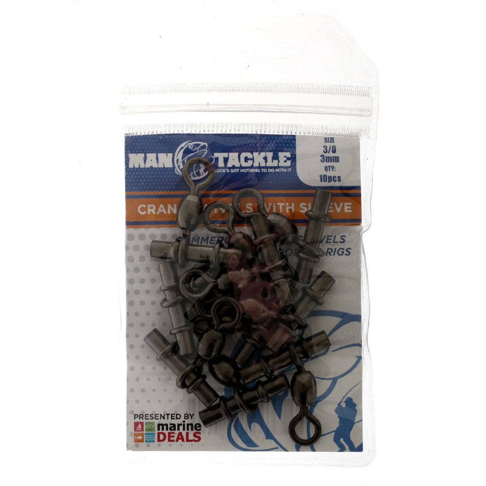 ManTackle Crane Swivels with Sleeve Size 3/0 3mm Qty 10
