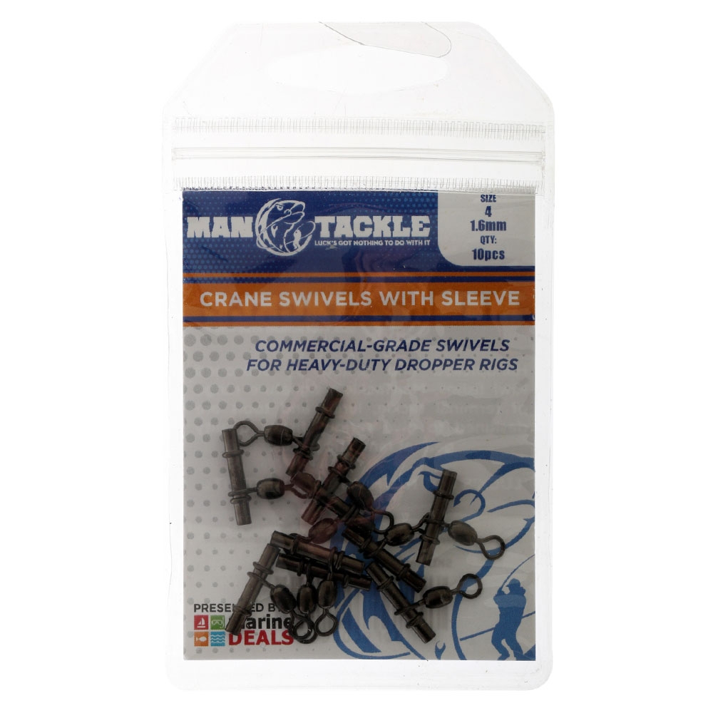 ManTackle Crane Swivels with Sleeve Size 4 1.6mm Qty 10