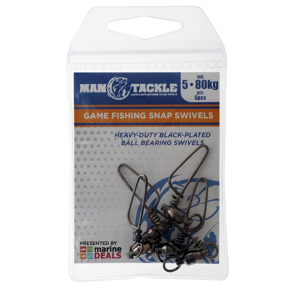 ManTackle Game Fishing Snap Swivels Size 5 80kg Qty 5