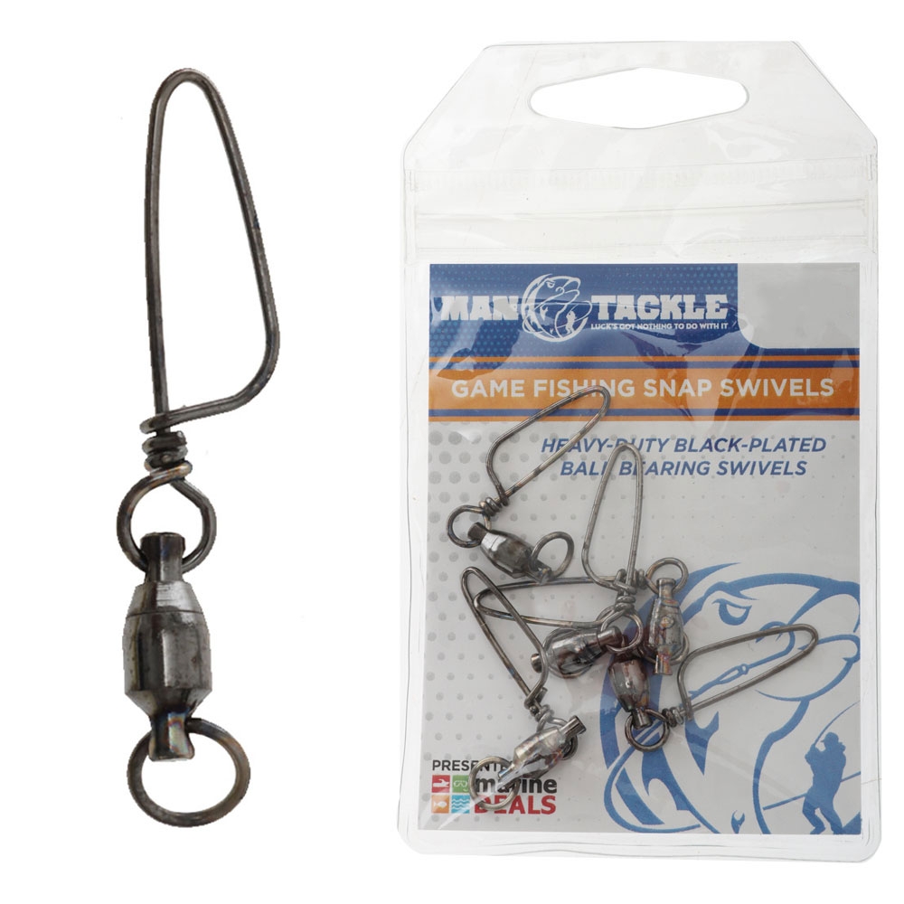 ManTackle Game Fishing Snap Swivels Size 3 40kg Qty 5