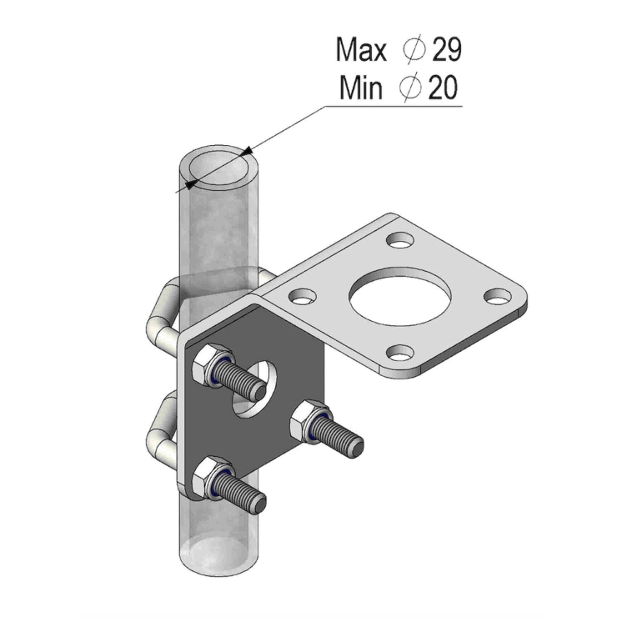 AC Antennas N158F Heavy Duty Universal Angle Mast Mount