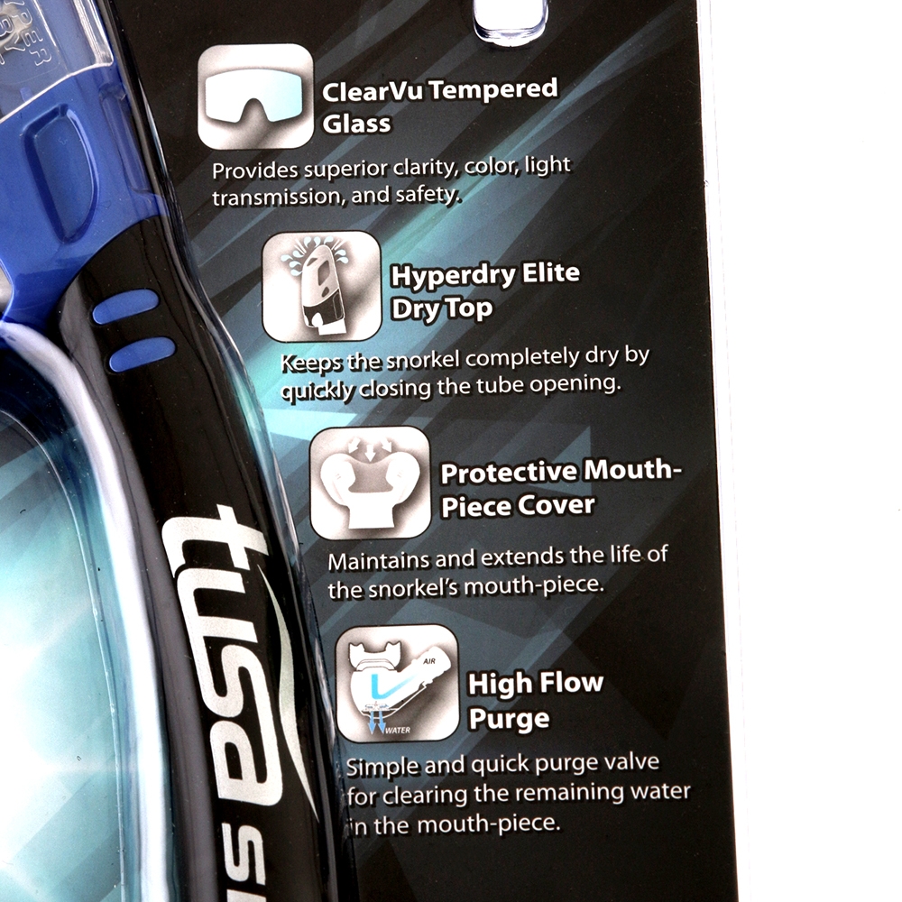 TUSA Sport Visio Tri-Ex Adult Dive Mask and Snorkel Set