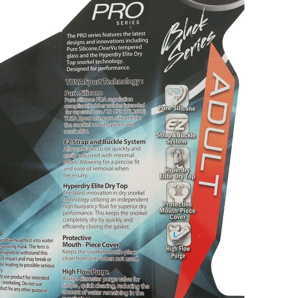 TUSA Sport Pro Visio Tri-Ex Adult Dive Mask and Snorkel Set