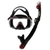 TUSA Sport Visio Tri-Ex Adult Dive Mask and Snorkel Set Black/Metallic Dark Red