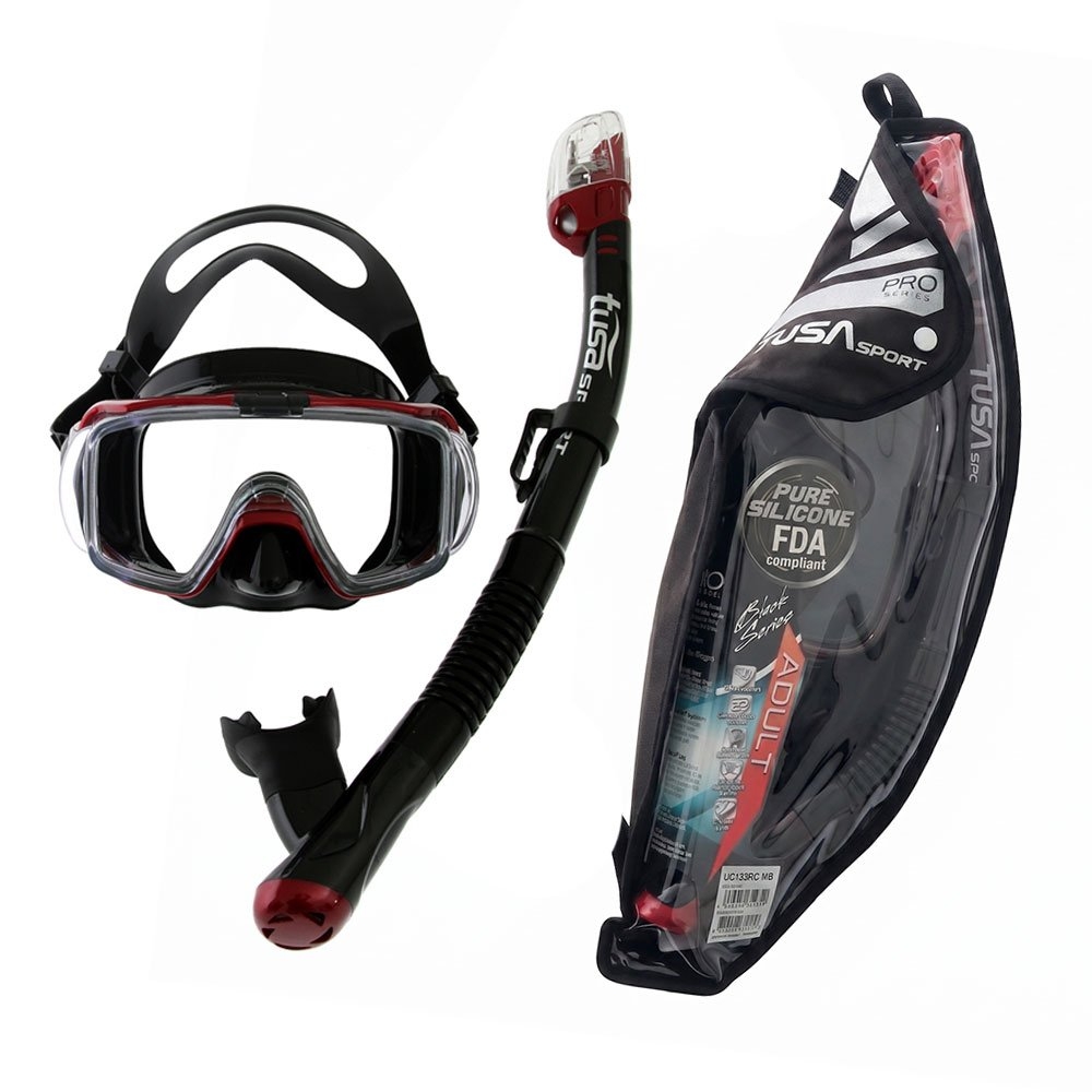 TUSA Sport Pro Visio Tri-Ex Adult Dive Mask and Snorkel Set