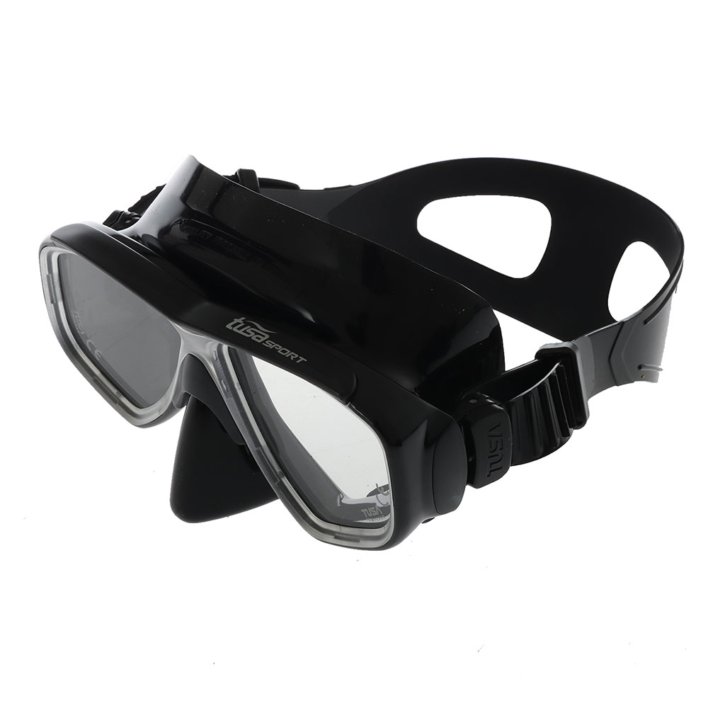 TUSA Splendive Premium Adult Mask and Snorkel Combo Black/Black