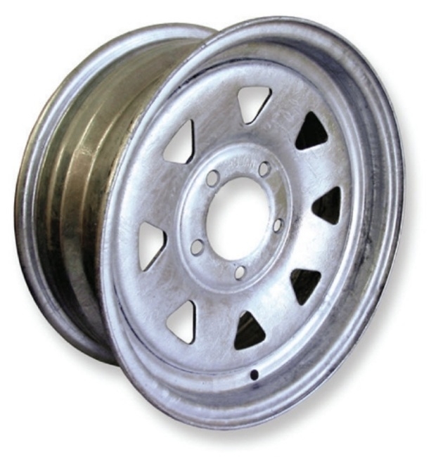 Trojan Galvanised 6 Stud 5.5in PCD Trailer Wheel Rim 16in