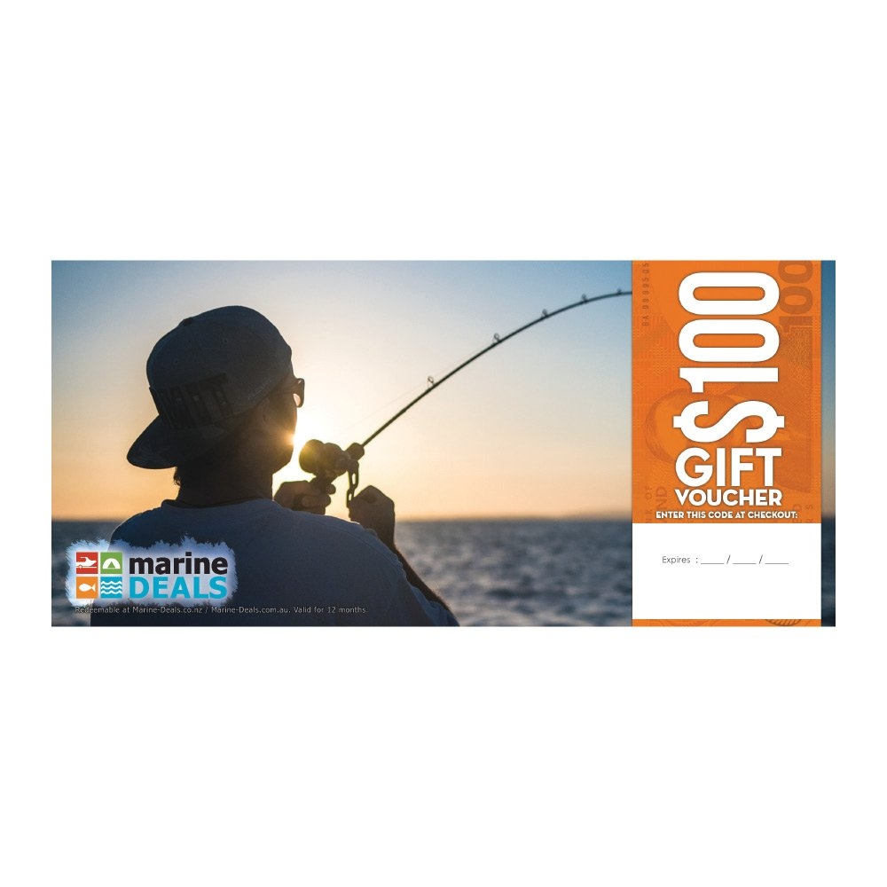 Marine Deals $100 Gift Voucher with Sleeve - Hooked up on Sunrise