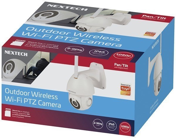 NEXTECH 1080P Wi-Fi Ptz Outdoor Wireless Camera with 2 Way Audio and Record