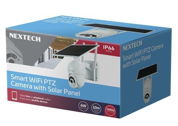 NEXTECH 1080P Battery Powered PTZ Smart WiFi Camera with Solar Panel