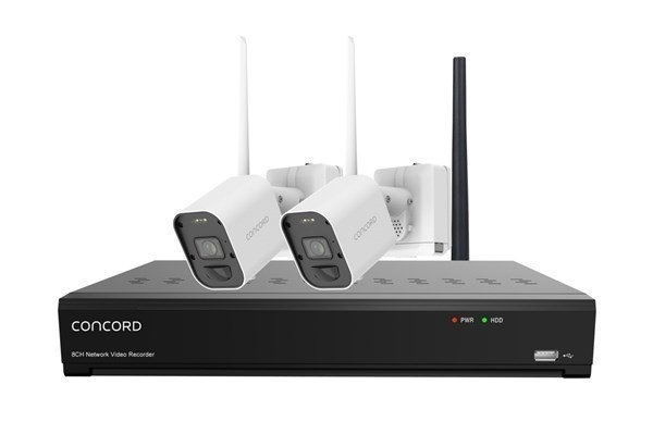 Concord Long Range Wireless NVR Kit and 2 8MP Battery Cameras V3