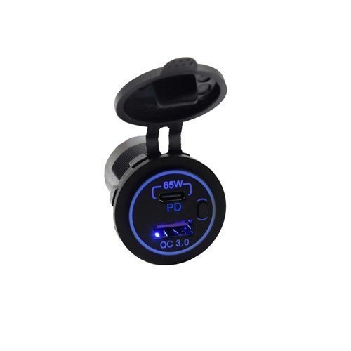 Powertech Fast Car Charger Converter 12V DC To USB-C 3.0 and 65W PD 3.0