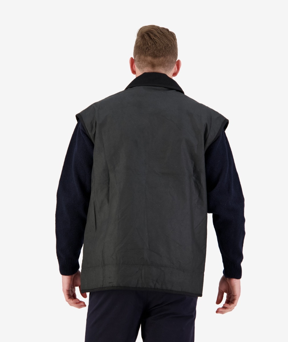 Swanndri Foxton Mens Wool Lined Oilskin Vest