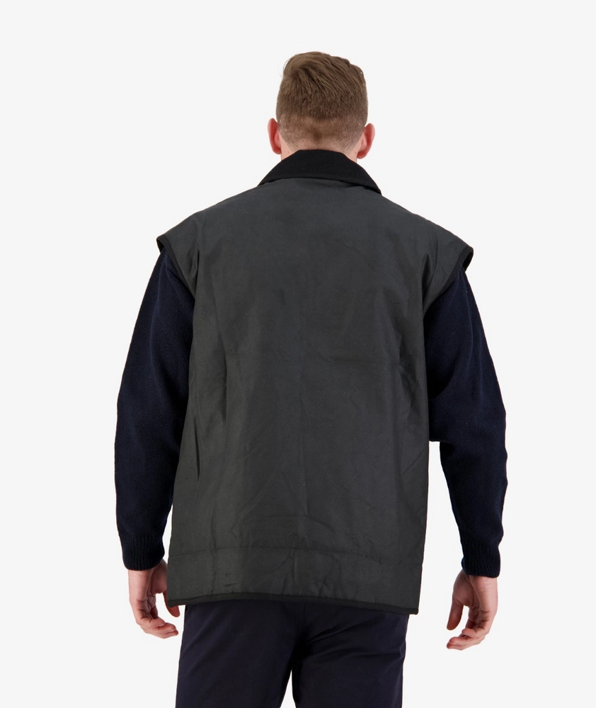 Swanndri Foxton Mens Wool Lined Oilskin Vest Swanndri Foxton Mens Wool Lined Oilskin Vest