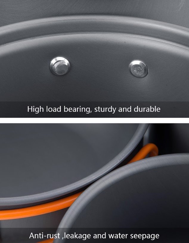 Naturehike 4-Piece Camp Cooking Set Carbon