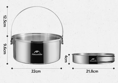 Naturehike Stainless 3-Piece Camp Cooking Set