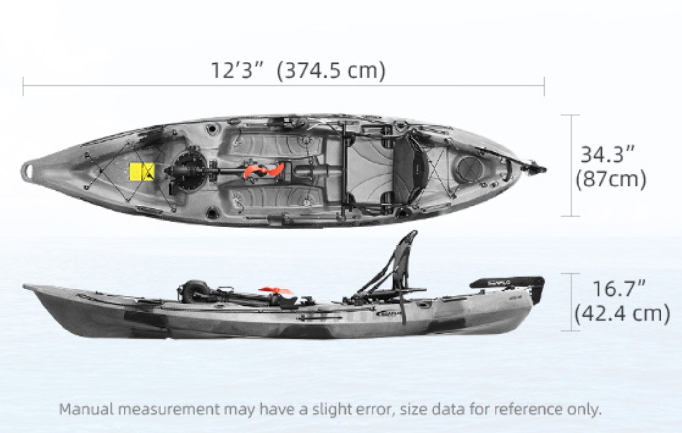Seaflo Pedal Pro 375 Fishing Kayak Camo