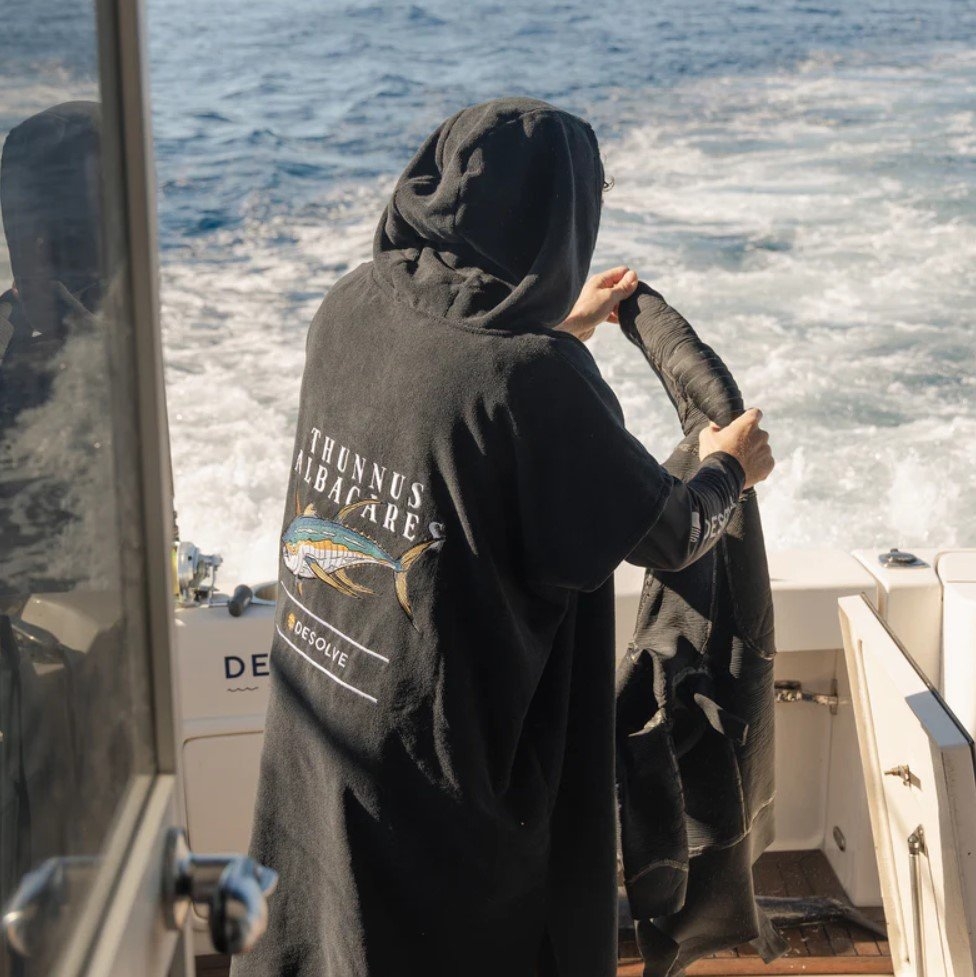 Desolve Albacares Beach Towel Poncho Vintage Blue M-L