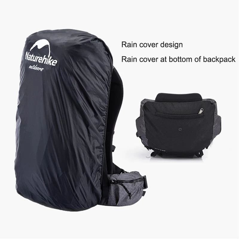 Naturehike Rock Series Tramping Backpack with Rain Cover 60+5L Black